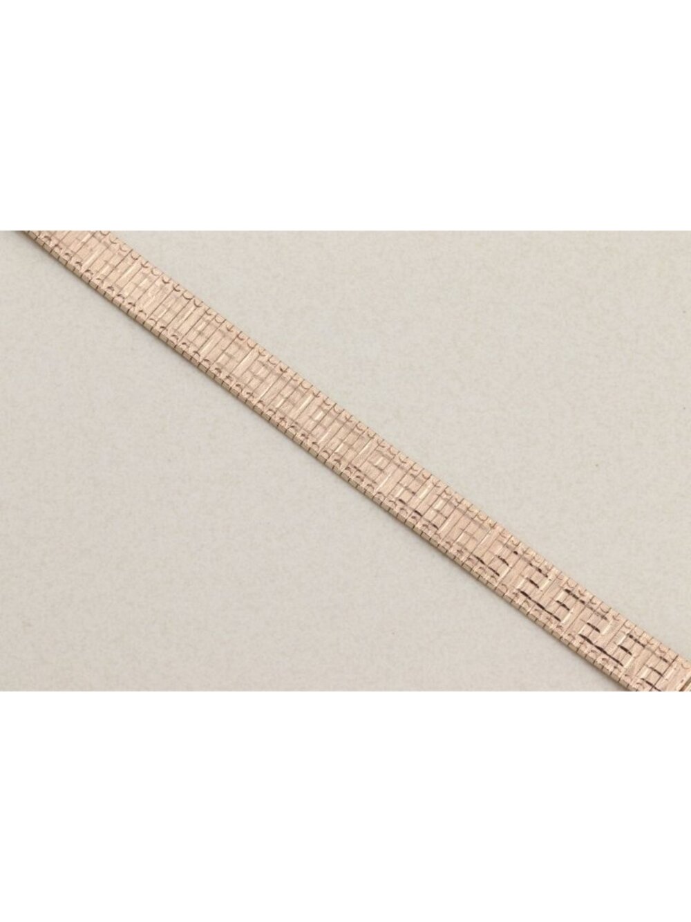 18k Rose Gold Over Sterling Silver Shiny Textured Omega Chain Bracelet 7 1/2" in - Picture 6 of 8